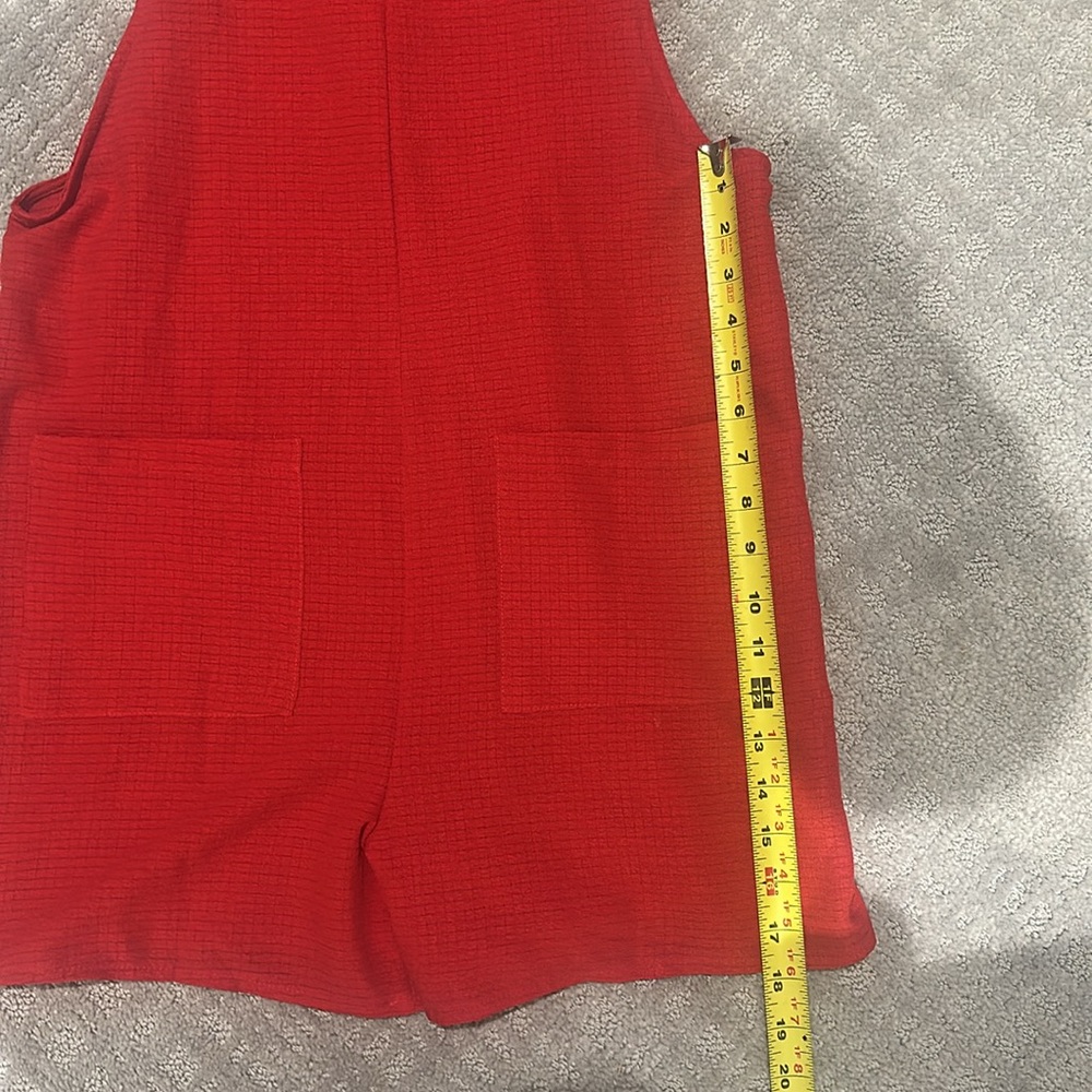 Red Romper with Pockets - Picture 6 of 6